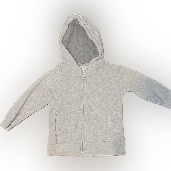Zara boys sz 2-3 years zipper hoodie grey with star pockets excellent condition - Picture 2 of 4